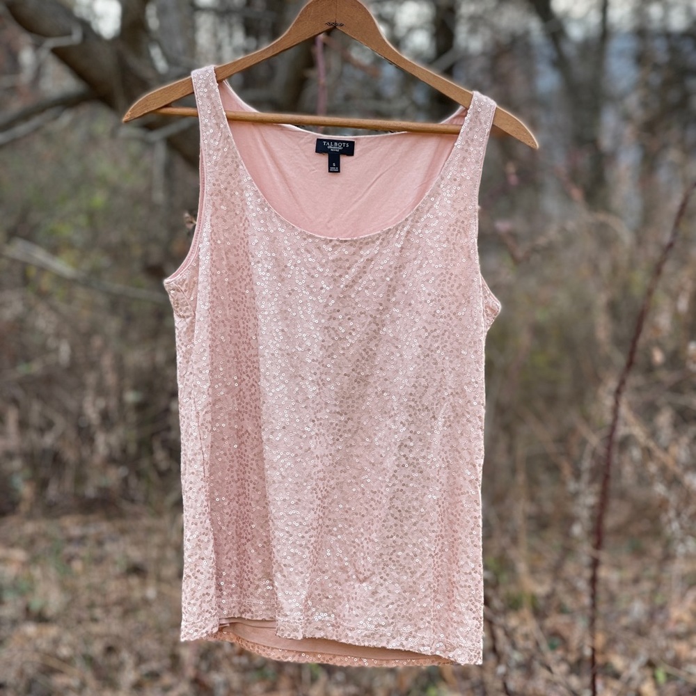Pink sequin tank